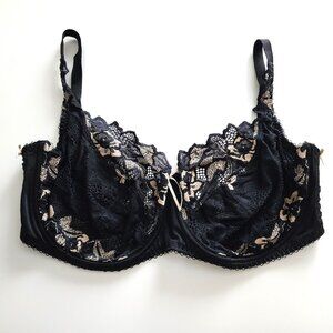 Lepel black lace bra UK 34G US 34I